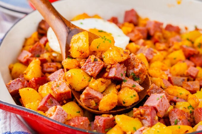 Homemade corned beef hash.