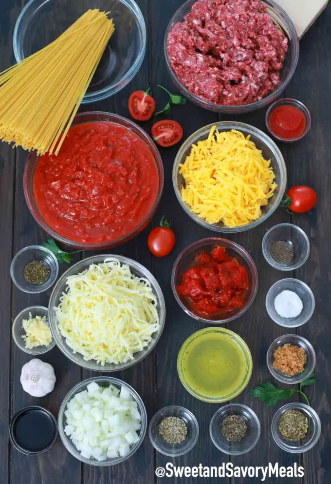 crockpot spaghetti casserole ingredients
