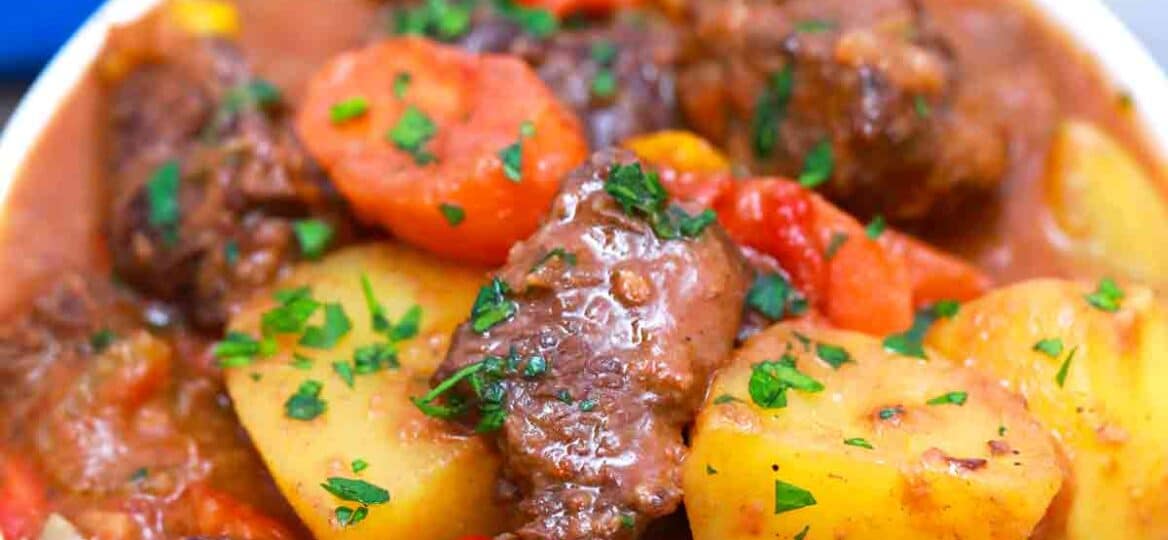 Mexican beef stew in a bowl