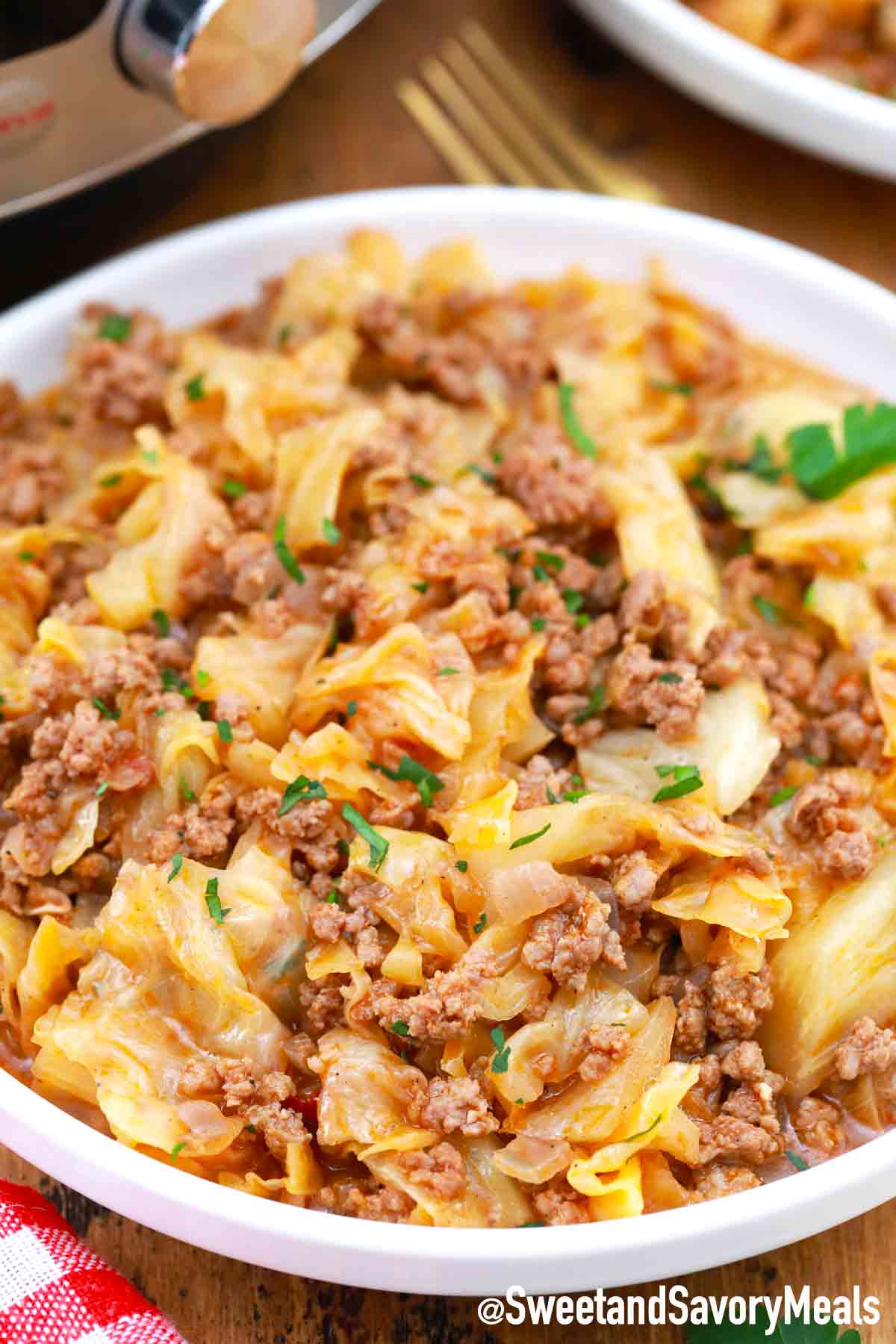 Instant Pot Cabbage Stew with Ground Beef - Sweet and Savory Meals