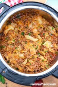 Instant Pot Cabbage Stew with Ground Beef - Sweet and Savory Meals