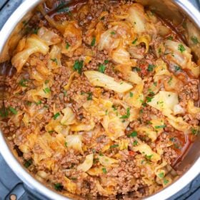 instant pot cabbage stew with ground beef
