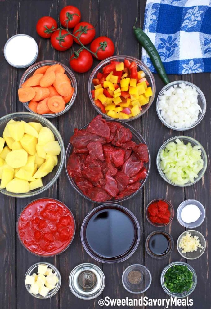 Mexican beef stew ingredients