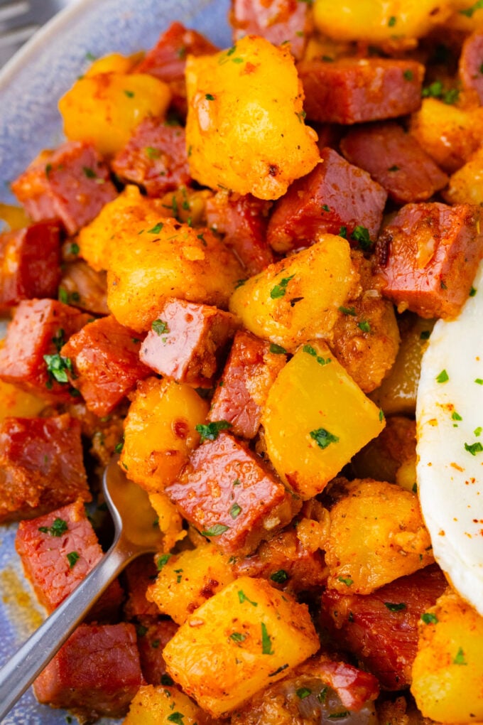 Homemade corned beef hash.