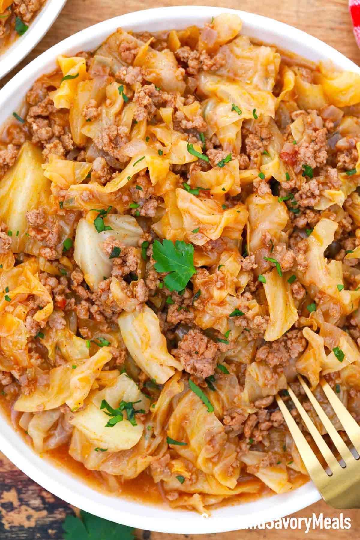 Instant Pot Cabbage Stew with Ground Beef Sweet and Savory Meals