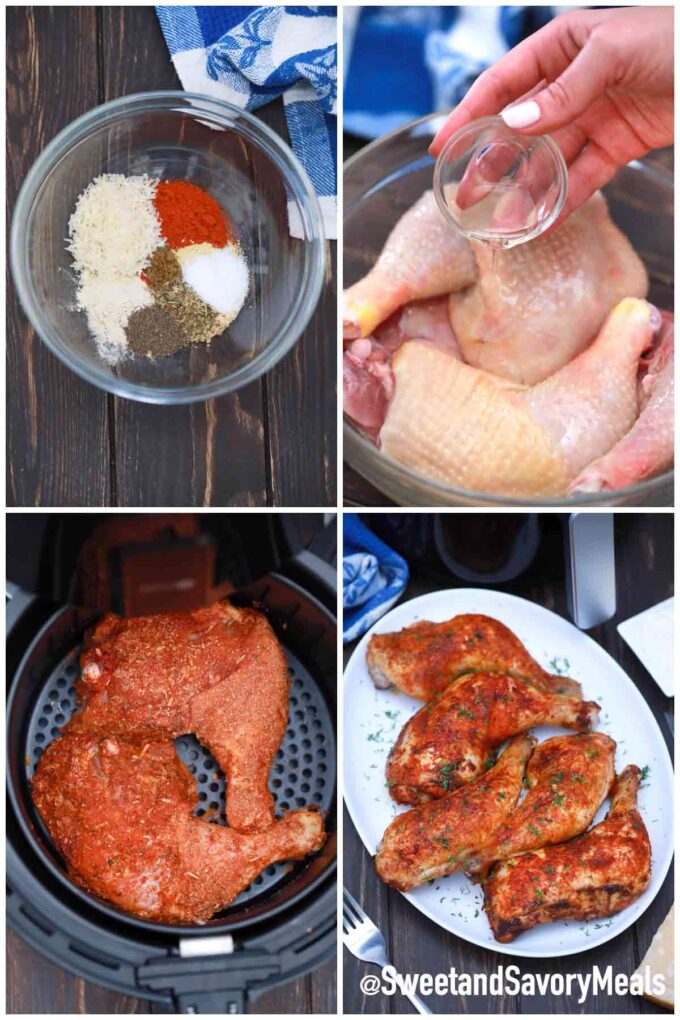 air fryer chicken thighs steps