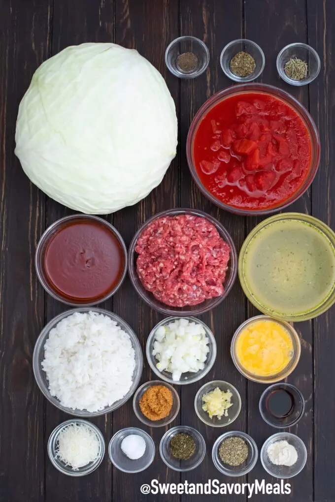 stuffed whole cabbage ingredients