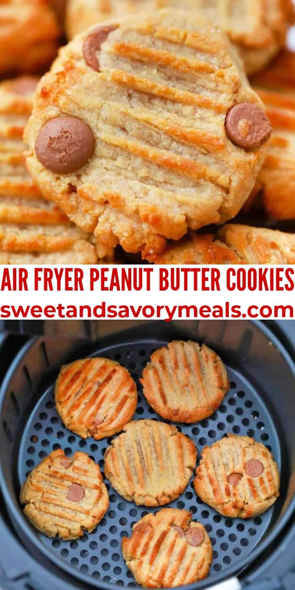 easy air fryer peanut butter cookies pin