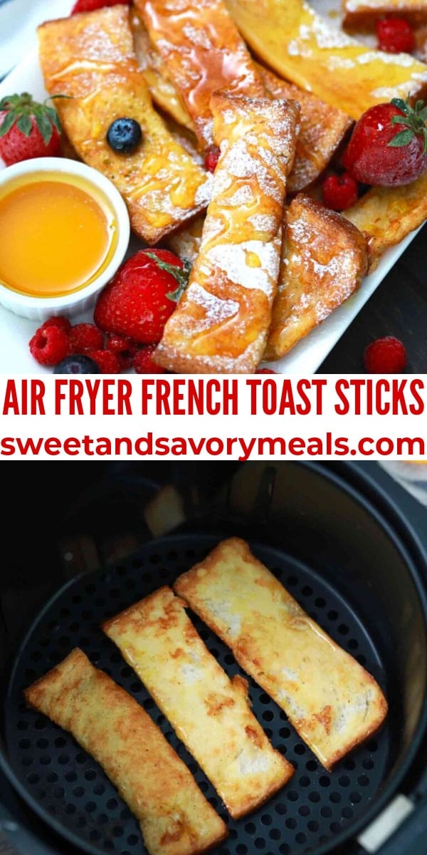 easy air fryer french toast sticks pin