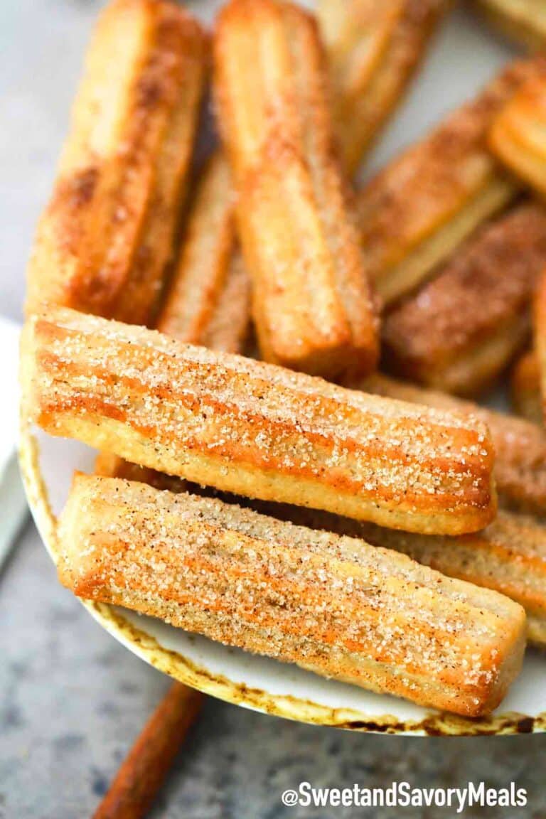 crispy air fryer churros with cinnamon sugar