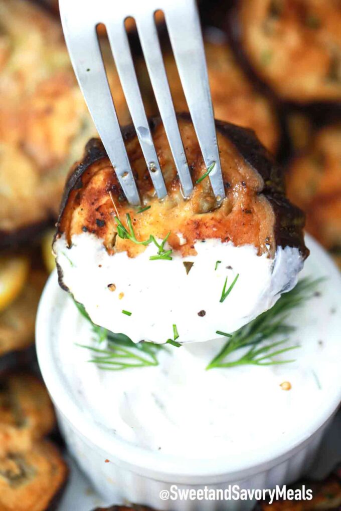 crispy eggplant with tzatziki sauce