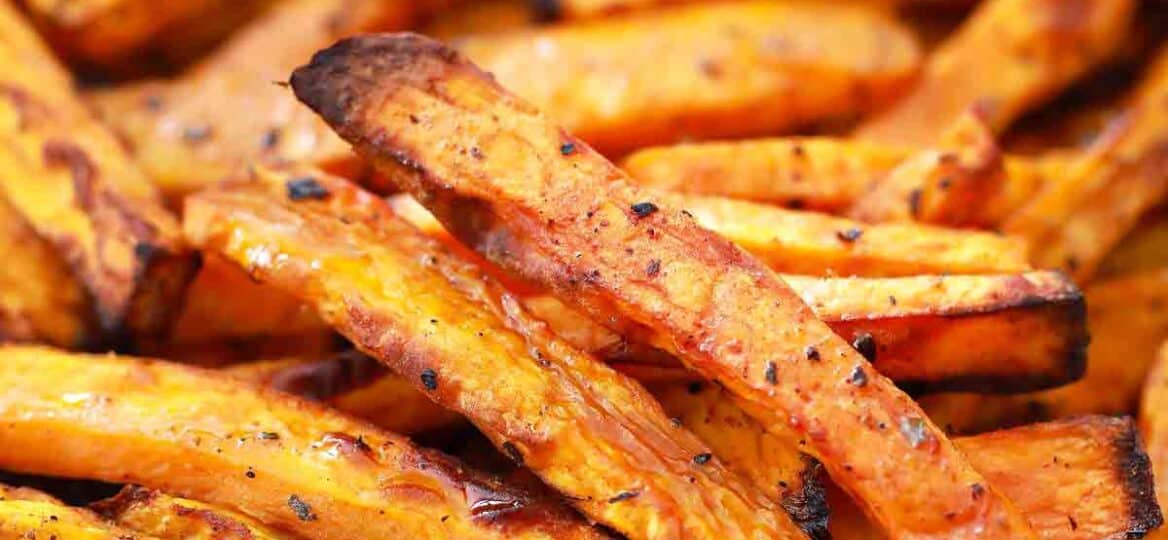 air fryer sweet potato fries on a plate