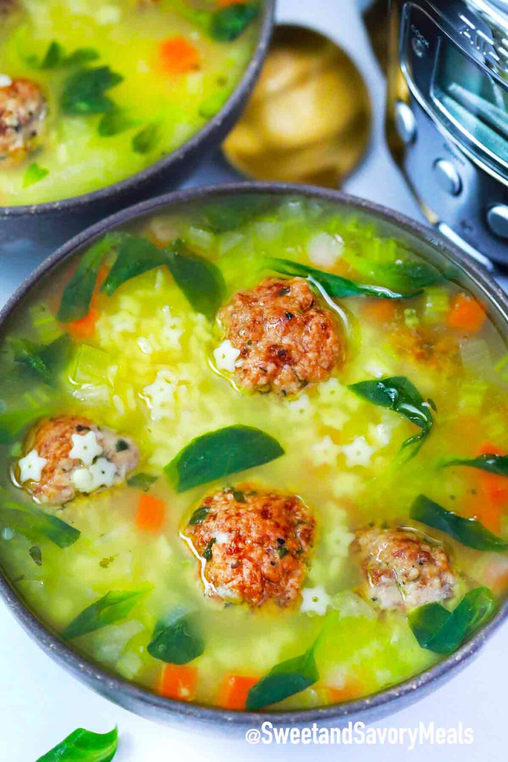 Slow Cooker Italian Wedding Soup - Sweet and Savory Meals