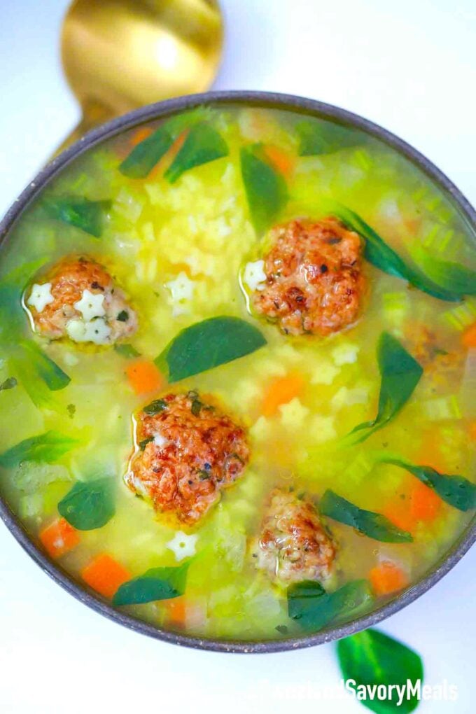 Easy Slow Cooker Italian Wedding Soup - Cozy Country Living