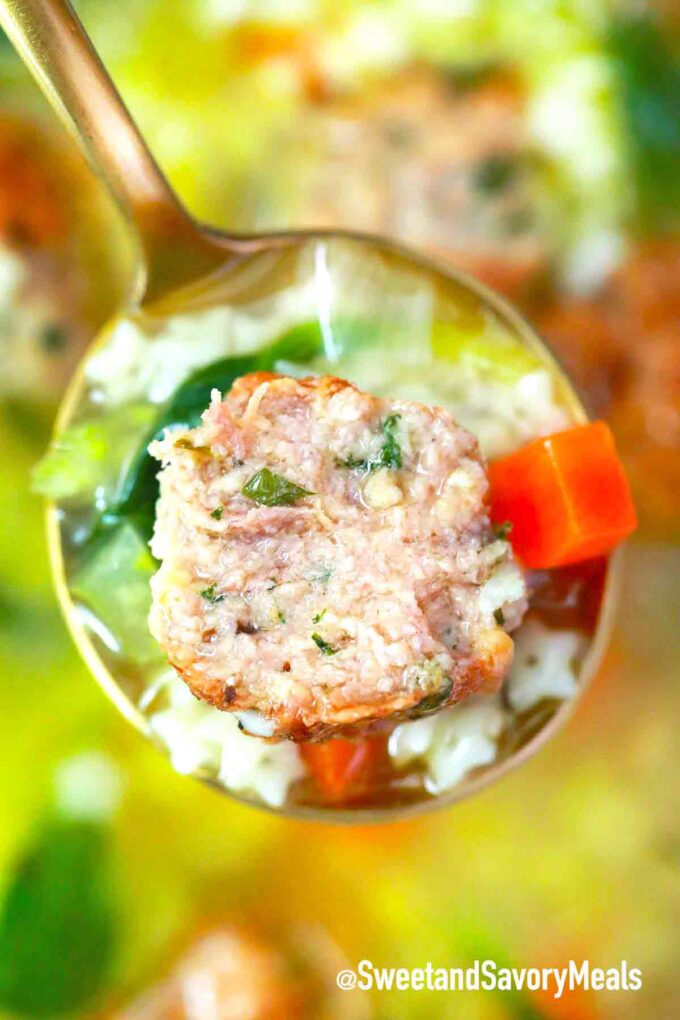 Italian wedding soup with meatballs