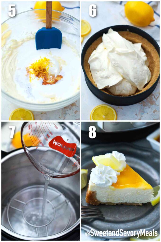 steps how to make instant pot Meyer lemon cheesecake