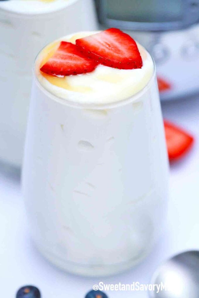 homemade yogurt in a serving glass