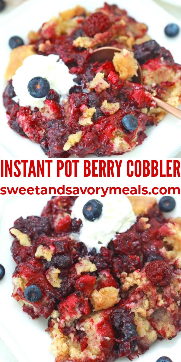 easy instant pot berry cobbler pin