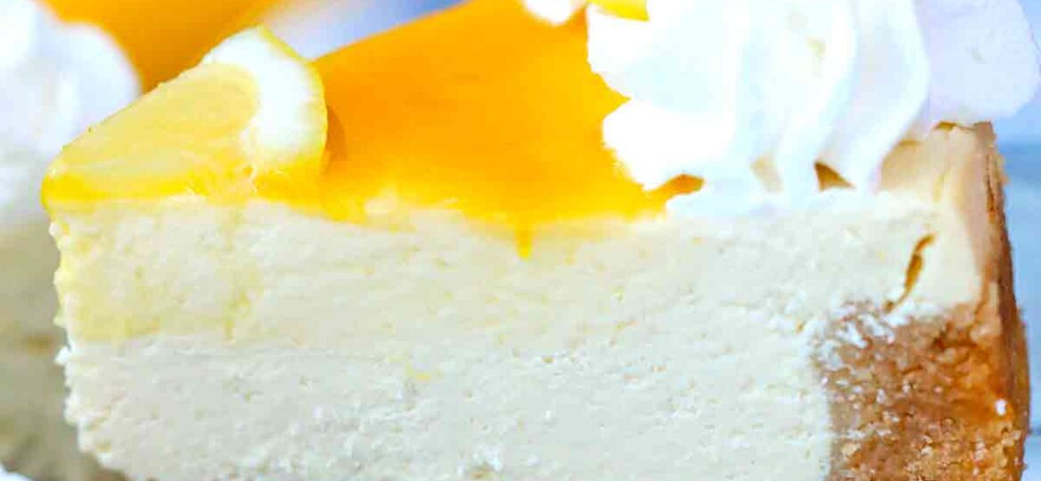 instant pot Meyer lemon cheesecake slice