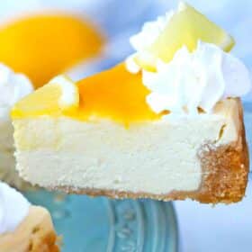 instant pot Meyer lemon cheesecake slice