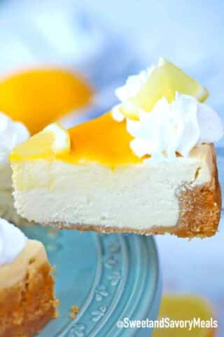 instant pot Meyer lemon cheesecake slice