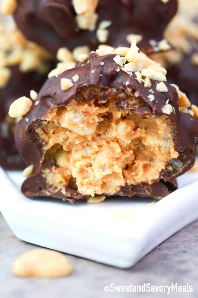 no bake peanut butter balls with rice cereal