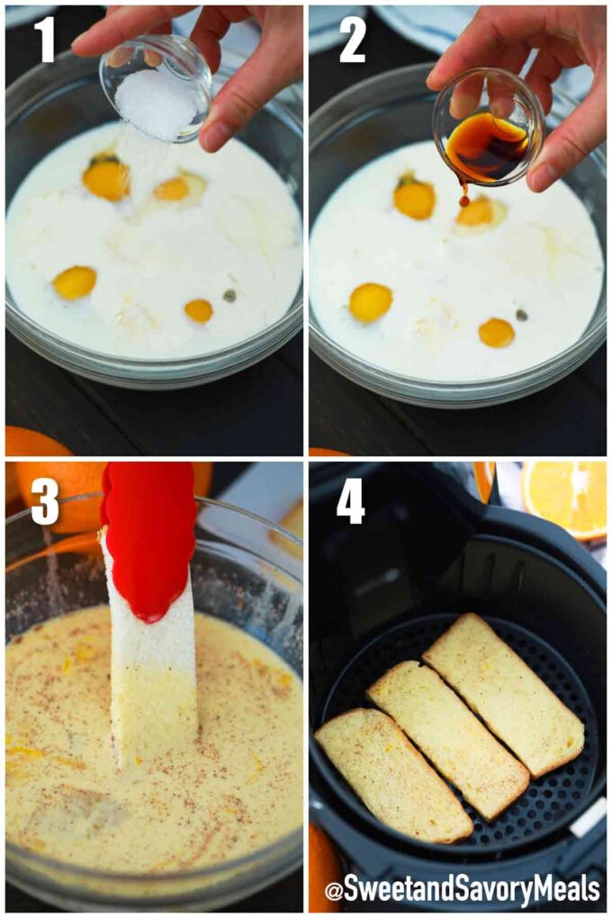 steps how to make air fryer French toast sticks