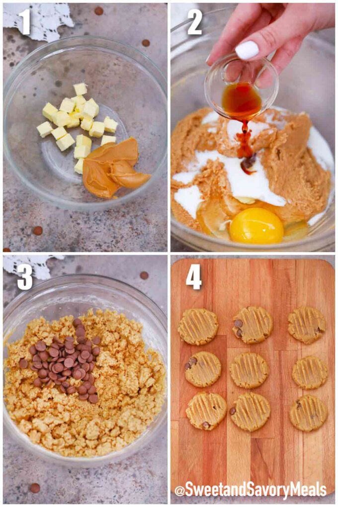 steps how to make air fryer peanut butter cookies