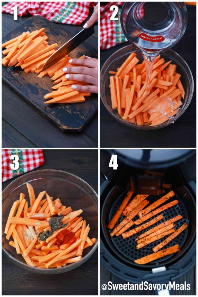 steps how to make air fryer sweet potato fries