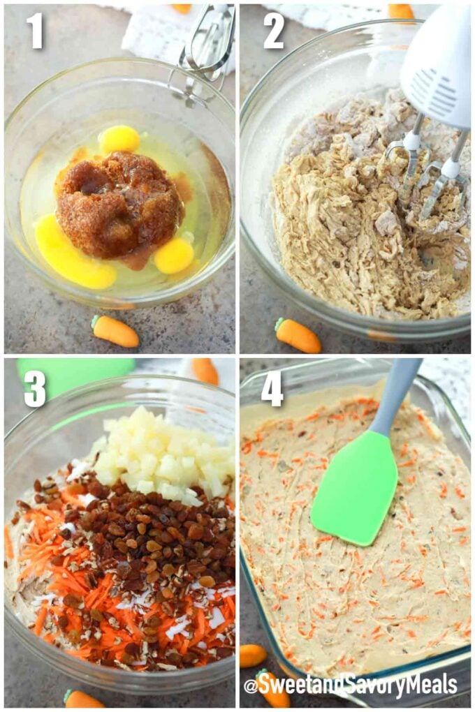 steps how to make carrot cake bars