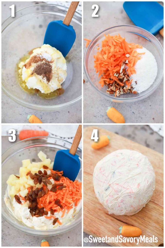 steps how to make carrot cake cheese ball