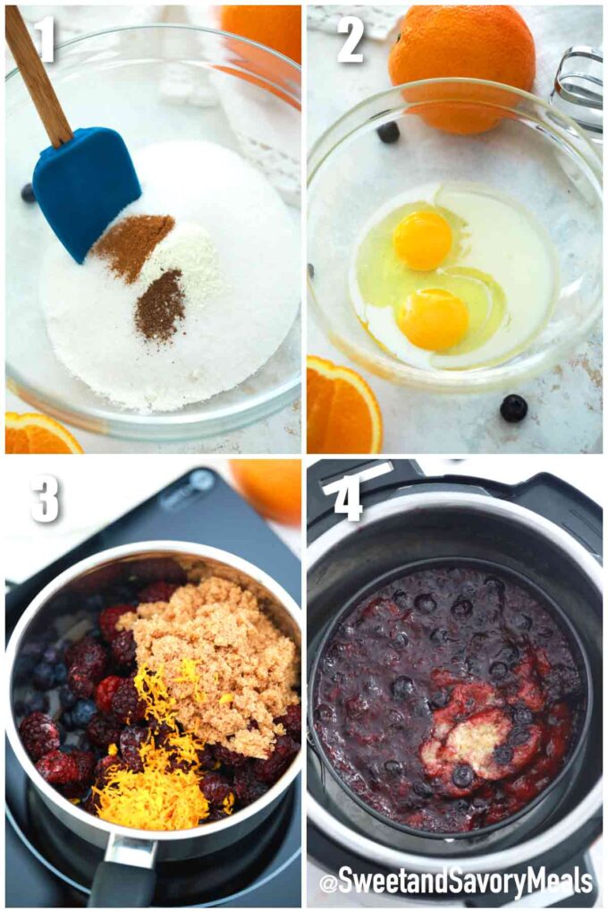 steps how to make instant pot berry cobbler