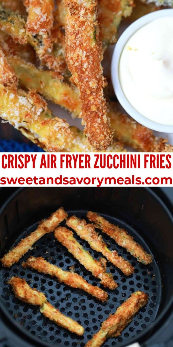 easy crispy air fryer zucchini fries pin