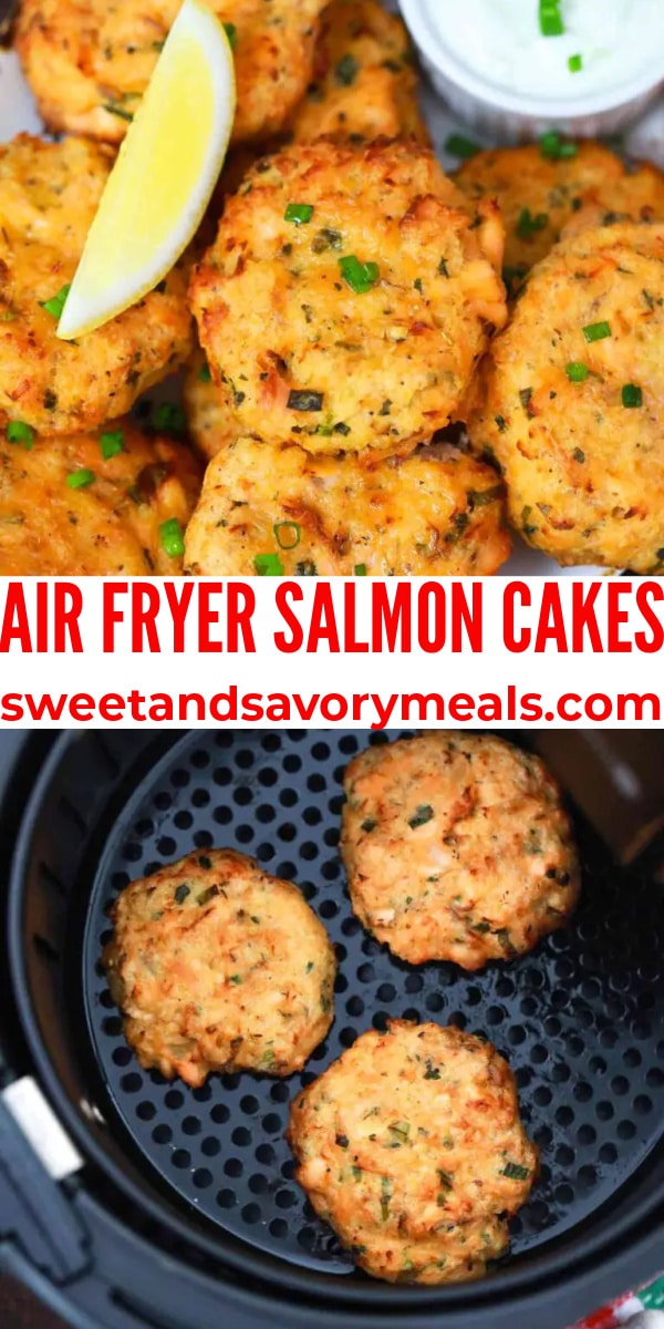 easy air fryer salmon cakes pin