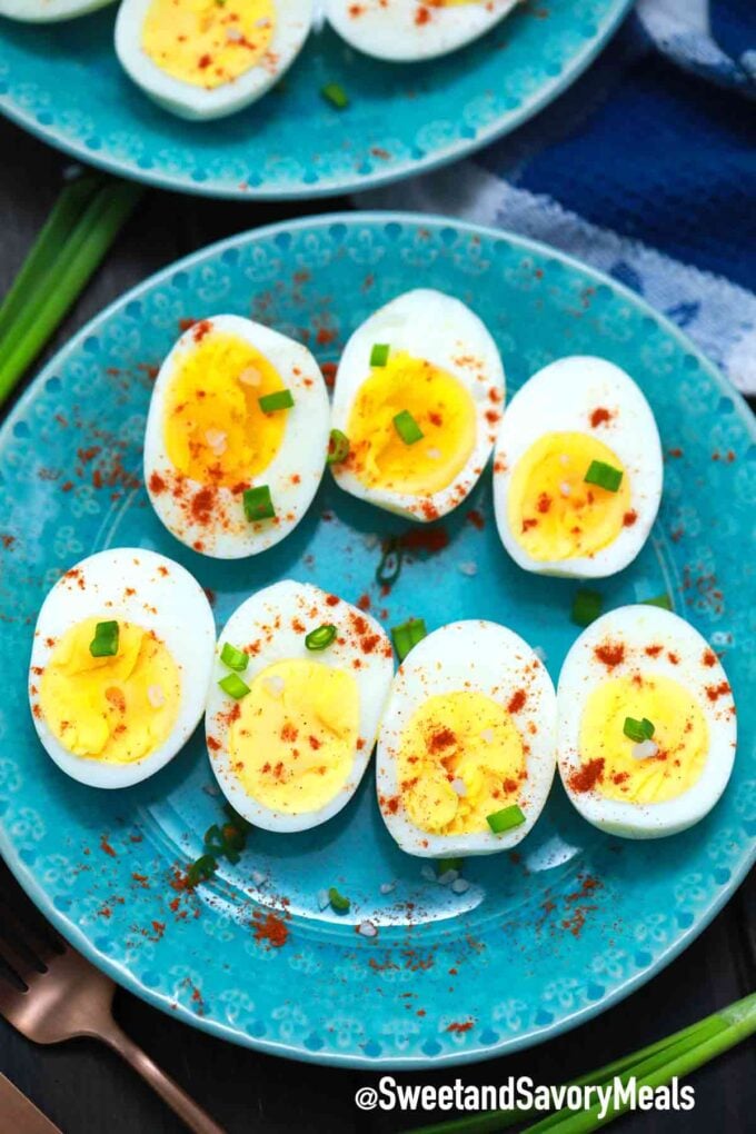 hard boiled eggs on a plate