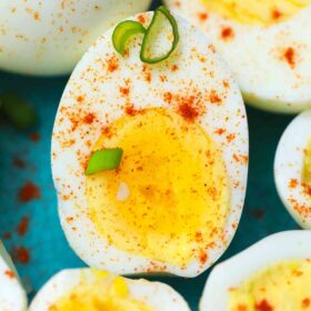 perfect hard boiled egg on a plate