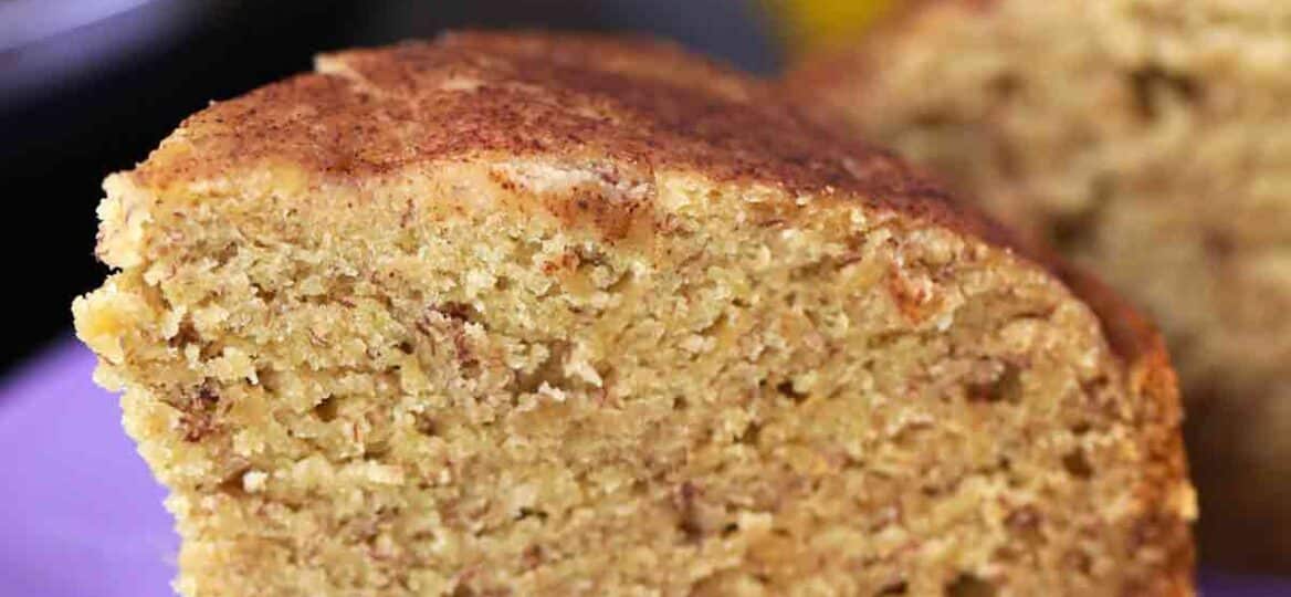 instant pot banana bread slice on a plate