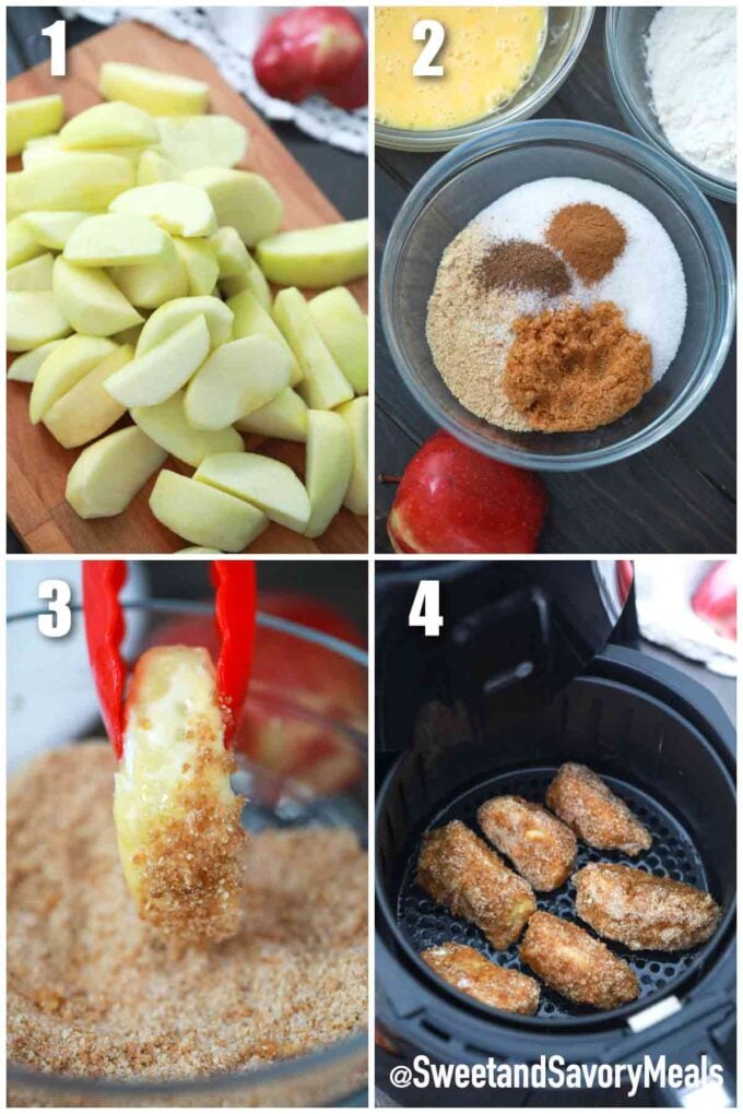 steps how to make air fryer apples fries