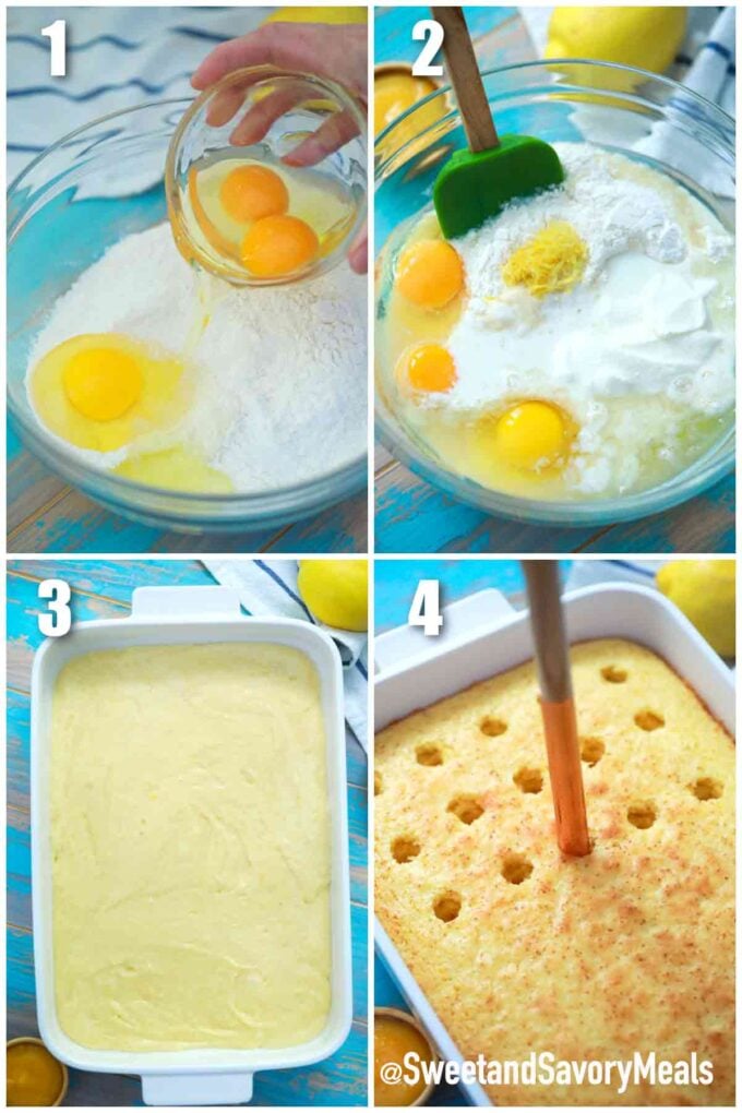 how to make lemon poke cake batter