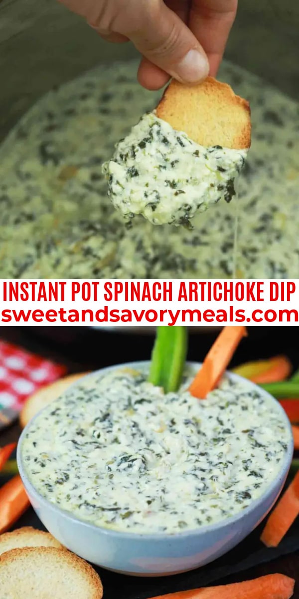 easy instant pot spinach artichoke dip pin