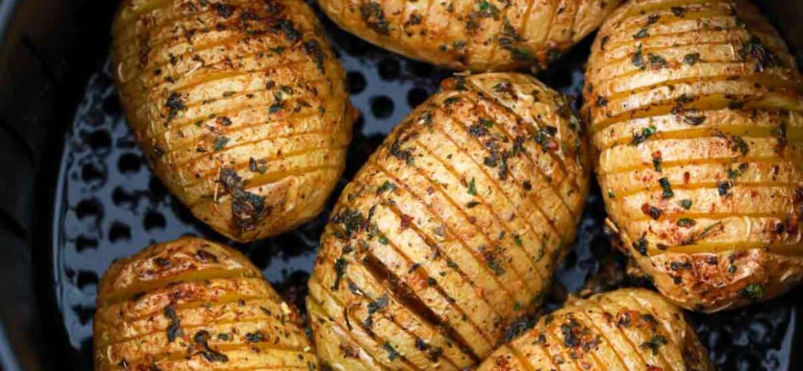 air fryer hasselback potatoes