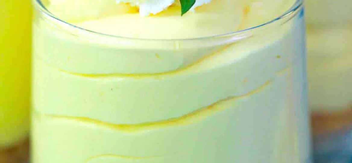 lemon mousse in a serving glass