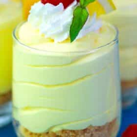 lemon mousse in a serving glass