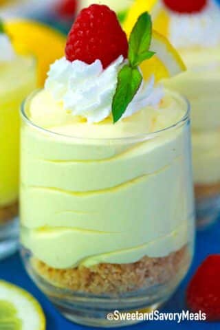 lemon mousse in a serving glass