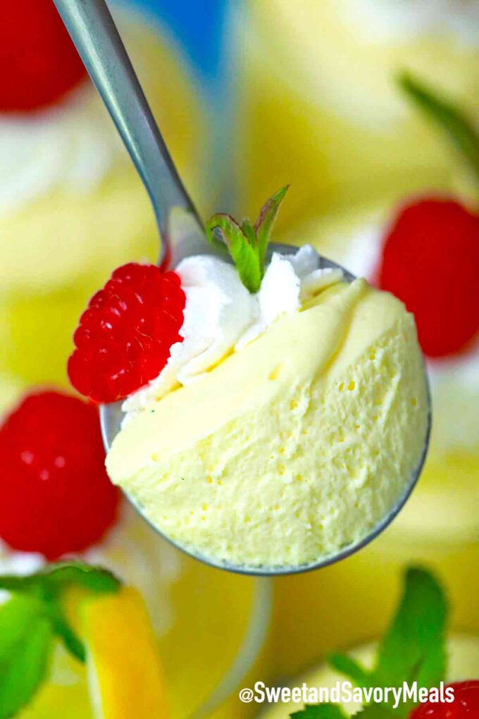 s spoonful of lemon mousse