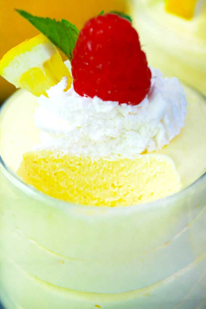 Homemade no bake lemon mousse.