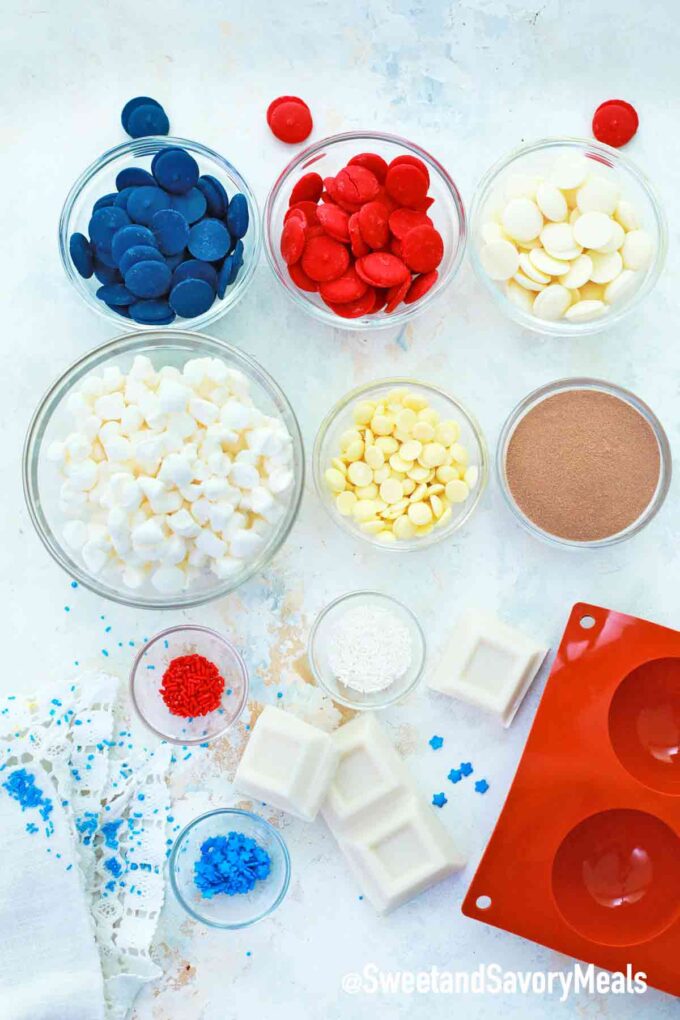 patriotic hot cocoa bombs ingredients