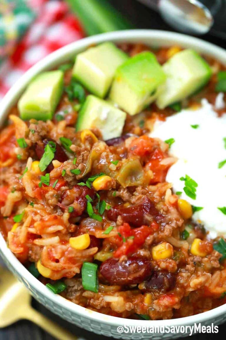 pressure cooker Mexican Casserole with toppings