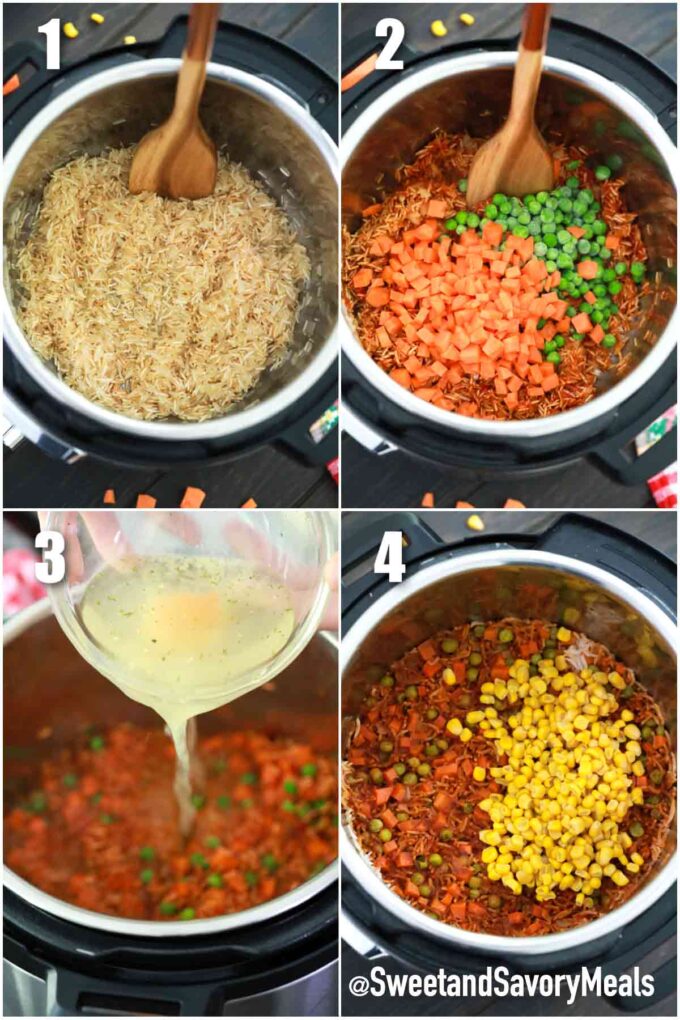 steps how to make instant pot Mexican Rice