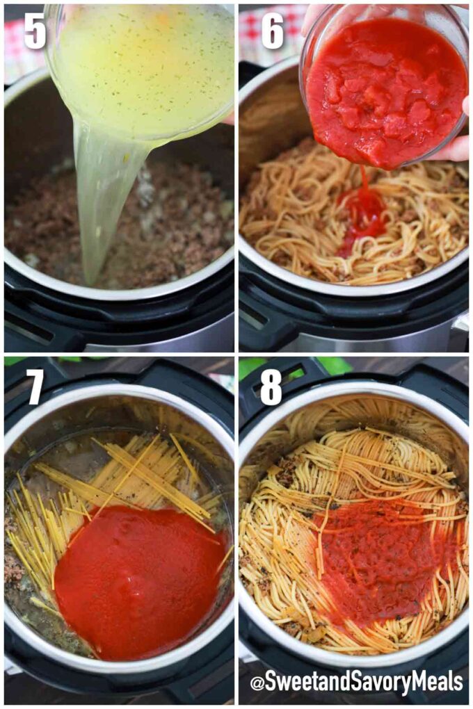 steps how to make instant pot spaghetti